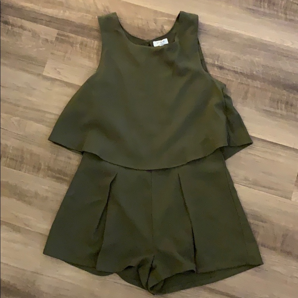 Romper with Pleated Shorts & Open Back